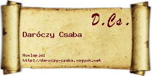 Daróczy Csaba névjegykártya